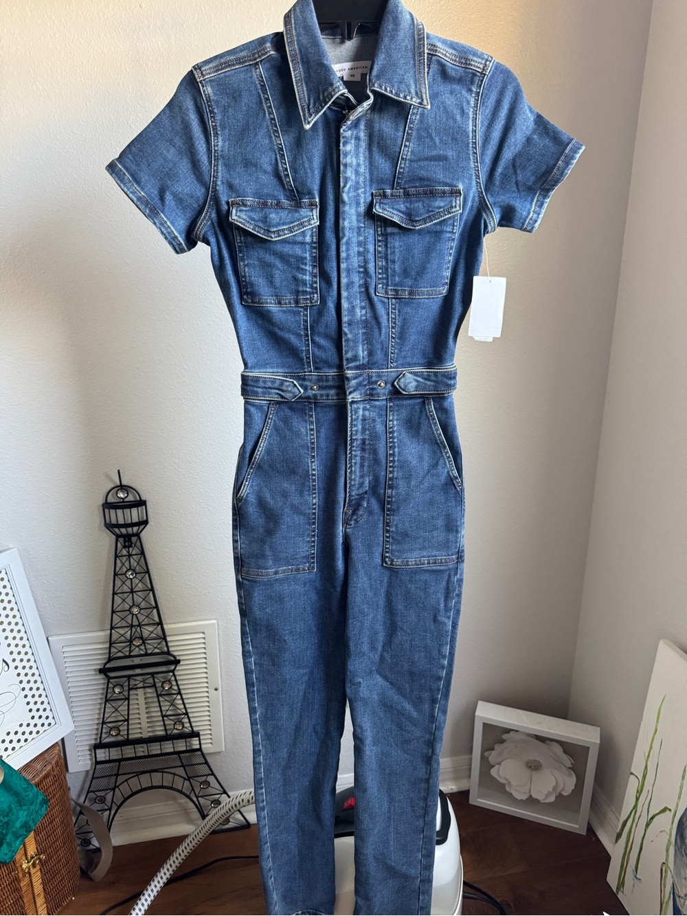 NWT Good American Fit For Success Denim Jumpsuit Sz XS - Picture 6 of 10